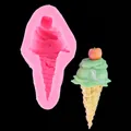Ice cream cone silicone mold for DIY candle making, fondant, and gypsum crafts 50g - Cherry Ice Cream (50-2402-A) / Pink