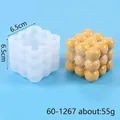3D-siliconen mal met kubusbubbels voor DIY geurkaarsen of zeep, afmeting 6,5 cm. - Bubbelkubus Stijl (60-1267) / 6.5x6.5cm
