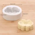Professional white lotus flower silicone mold for mooncake and mousse cake baking - Butterfly Flower Style (50-1382) / Gray