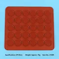 Hittebestendige siliconen macaron bakmat met 30 holtes, roodbruin, afmeting 29x26cm - 30 Gaten Macaron Mat (51009) / 29x26cm
