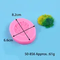 Detailed pink seashell silicone mold with 8.2x6.6cm size guide and finished green shell - Starfish Conch Style (50-856-A)