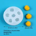 Detail view of 3D popcorn silicone mold with dimensions 6.5cm and 2.4cm thickness - 6-Cavity Popcorn Mold (50-3872-D) / 6.5x2.4cm