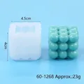 DIY siliconen mal voor 9-kraals kubus aromatherapie kaars en handgemaakte zeep met maten - Bubbelkubus Stijl (60-1268) / 4.5x4cm