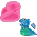 Stampo in silicone rosa a forma di dinosauro con modellino di tirannosauro in argilla - Stegosauro (50-2018) / Rosa