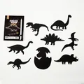 Creative dinosaur scratch paper set for kids DIY arts and crafts with 8 cut-out shapes. - Dinosaur Series / 8 Sheets Set