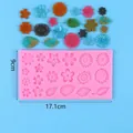 Detail view showing dimensions and weight of the pink flower and leaf silicone fondant mold. - Leaf & Flower Combo (50-3185-A)