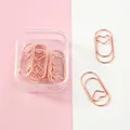 Elegante roségoldene herzförmige Büroklammern aus Metall in einer transparenten Box, 12er Set - Herz