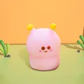 Cute pink cartoon squishy toy with yellow antennas for slow rebound stress relief - Little Pink Bug Shape / Pink