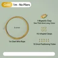 Kit materiale per gioielli fai-da-te placcato oro 14K con filo d'acciaio da 1m - Kit senza Pinze / 1 set / Oro
