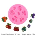 Round pink silicone fruit mold for DIY clay and resin crafts with decorative fruit charms - Multiple Fruits Combo Style (50-1951-A) / 50-1951-A (10x1.3cm)