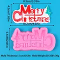 Detailansicht der Abmessungen der Merry Christmas Silikonform für DIY-Bastelarbeiten - Frohe Weihnachten Schriftzug Form (50-3581-A)