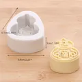 Gourd-shaped silicone mooncake mold for mousse cake with clear dimension markings - Auspicious Gourd (50-1381) / Gray