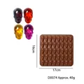 40-cavity brown silicone skull mold for Halloween chocolate, candy, and fondant - 40-Cavity Mini Skull Mold (D0074) / Coffee