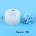 Detailed view of 3D hydrangea flower silicone mold with dimensions - Flower Ball (50-3095-D)