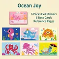 Children's 3D EVA sticker art set featuring 6 colorful ocean animal designs - 6 Sheets/Pack / Happy Ocean