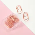 Roségouden stervormige metalen paperclips met transparante opbergdoos - Bloem / 12 Stuks / Roségoud