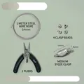 Kit complet de fabrication de bijoux DIY avec fil d'acier 0,4 mm, pince et fermoirs argentés - Kit Fermoir Yuanbao Platine Moyen (Avec Pince)