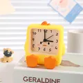 Cute yellow cartoon duck-shaped analog alarm clock for kids bedside desktop table decoration - Yellow