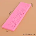 Gran molde de silicona rosa para fondant con textura de corteza, 19,5x5x0,5 cm - Textura de Borde de Encaje (50-1571-A)