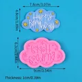 Detailansicht der Wolkenform für Geburtstagskuchen mit metrischen und imperialen Maßen. - Wolke Stern Happy Birthday Stil (50-1200-A) / Form 9x6.2x1cm