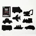 Creative vehicle shapes scratch art set for kids DIY colorful paper handicraft kit - Vehicle Series / 8 Sheets Set