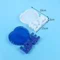 Heart-shaped LOVE silicone mold for DIY resin casting, blue glitter finish. - LOVE Style (60-1247)