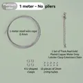 Composants du kit de bijoux DIY argenté avec fil d'acier 0,4 mm et fermoir mousqueton - Tube de Positionnement Platine + Boucle U + Chaîne (Sans Pince)