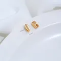Premium vergoldete Edelstahl-Buchstabenperle für DIY-Schmuckherstellung, 7,3 mm Größe - Buchstabe I (H79-9) / 1 Stück / Goldplattierter Stahl