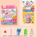 DIY diamond painting kit for kids with cute cartoon bunny designs and tools set - Sweetheart Rabbit