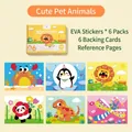 Children's EVA 3D sticker creative DIY gift set with 6 cartoon animal patterns - 6 Sheets/Pack / Cute Animals