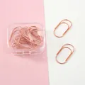 Set van 12 elegante roségouden metalen paperclips in een doorzichtig plastic doosje - U-vorm / 12 Stuks / Roségoud