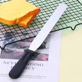 Espátula para glaseado de acero inoxidable de primera calidad con mango negro para pasteles - Mango de Plástico Espátula Recta (78115) / Tamaño 10 Pulgadas