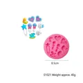 Moule à fondant en silicone thème bébé pour décoration de gâteaux avec cœurs et hochets - Moule Rond Bébé Cartoon (01021) / Diamètre 8.5cm