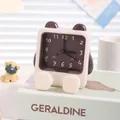 Cute creamy panda-style desk alarm clock for children's bedside table - Coffee