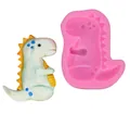 Stampo in silicone rosa a forma di dinosauro Tirannosauro Rex per dolci e argilla - T-Rex (50-2015) / Rosa