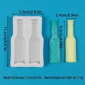 Detailed view of 2-cavity bottle silicone mold with dimensions and sample crafts - 2-Cavity Bottle Style