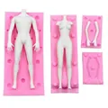Silikonform-Set für männliche und weibliche Körper zur Herstellung von Fondantfiguren - Rosa Männliches Und Weibliches Set (zh341)