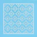 Vue détaillée du pochoir à fleurs géométriques blanches pour la décoration de gâteaux et bricolage - Style Géométrique Floral Trèfle (81041) / 13x13cm