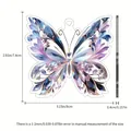Crystal-style butterfly acrylic pendant measurement chart showing 8x7.4cm dimensions. - Dreamy Floral Butterfly / 8x7.4x0.4cm