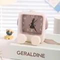 Cute cartoon puppy shaped analog alarm clock for kids bedside desk in cream color - Khaki