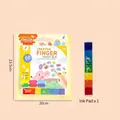 Kids rainbow finger paint kit with 60-page art book and 6-color gradient ink pad set - Animal Alphabet Paradise