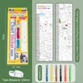 DIY doodling height chart sticker set with crayons and tape measure - Animal Alphabet Paradise