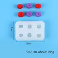 6-cavity cherry shape silicone mold for fondant cake decoration and DIY crafts, 11x7cm - 6-Hole Berry Sphere Style (50-3101-D) / 50-3101-D (11x7cm)