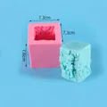 Langlebige rosa Silikonform für 3D-Feen-Kerzen und Gipsarbeiten mit 290g Gewicht - Blumenfee-Quadrat-Relief (50-2700-D) / 7,3x7,3x7,6cm