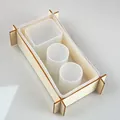 DIY silicone resin mold for toothbrush holder set featuring a wooden support frame - Double-Hole Electric Holder Mold with Wooden Frame