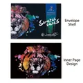 Creative lion head scratch art paper kit with outer envelope and colorful inner page - Lion King / 40.5 x 28.5 cm