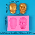 Guía de tallas detallada para molde de silicona de calavera de Halloween con dimensiones - Estilo Cráneo 3D Doble Agujero (50-3577-A)