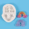 Stampo in silicone bianco per forme ad arcobaleno e nuvola con decori in resina - Stile Nuvola Arcobaleno a Due Cavità (50-2434)