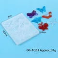 Detailed view of butterfly silicone resin mold with finished colorful resin pieces - Butterfly Style (60-1023) / 60-1023