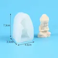 Vue détaillée du moule à bougie Bouddha avec hauteur 7,3 cm et poids de 70 g - Style Bouddha (50-3388-D) / Blanc